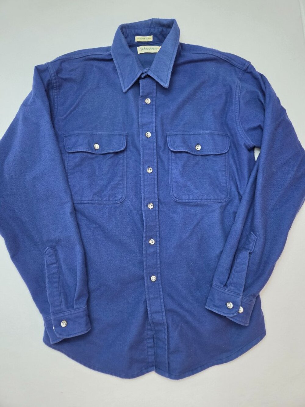 Vintage St. John’s Bay Chamois Cloth Shirt Men’s Large Tall Blue USA Made
